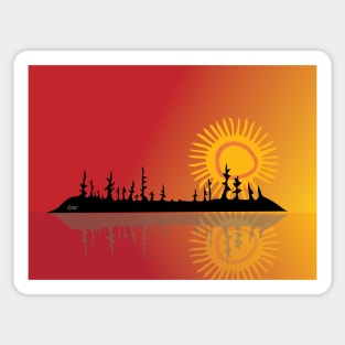 Summer  Sunset Landscape Niibin Indigenous WAWEZHI CANADA Sticker